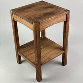 ONIJA Solid Sheesham Wood Lamp Side Table with Lower Shelf (Style-02) Brown